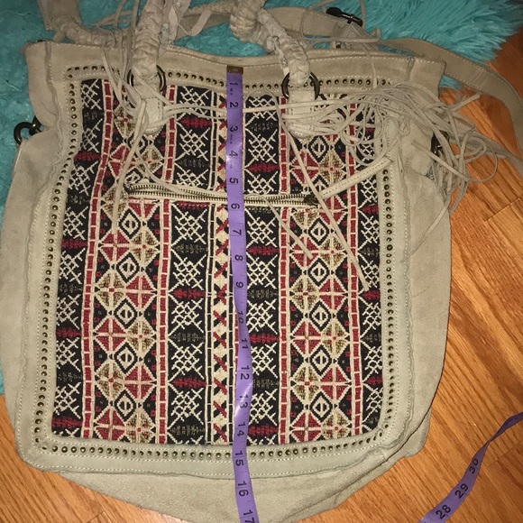 - GORGEOUS free people sling purse leather India tapestry fabric - Picture 3 of 10